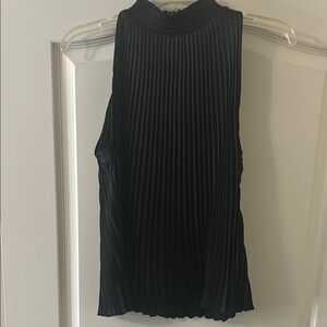 1. State Black Ribbed Tank Top with Mandarin Collar